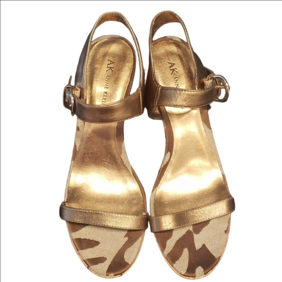 Anne Klein Shoes - Anne Klein Finella cork heeled sandal in bronze